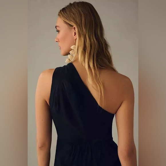 Anthropologie One-Shoulder Linen Dress Size 2 - Picture 4 of 4